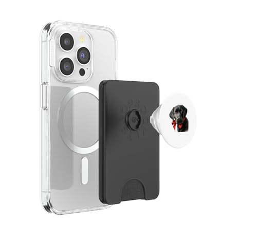 Black Lab Portrait de Chien Labrador avec nœud Rouge PopSockets PopWallet pour MagSafe – vue 3