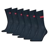 Levi's Batwing Sock 6 Pack Pack de 6 Calcetines con Logo de murciélago Ecom, Dark Denim, 043...