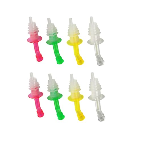 STOBAZA 8Pcs Silicone Wine Pourers and Oil Stoppers with Lid Versatile Liquor Pour Spouts for Easy Drip Control Suitable for Wine Oil and Vinegar Random Colors