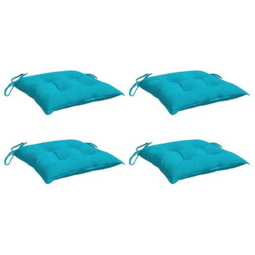 Tomostar Lot de 4 Coussins de Chaise de Jardin, Galette de Chaise Coussin d'assise Extérieur Jardin Turquoise 50x50x7 cm Tissu Oxford