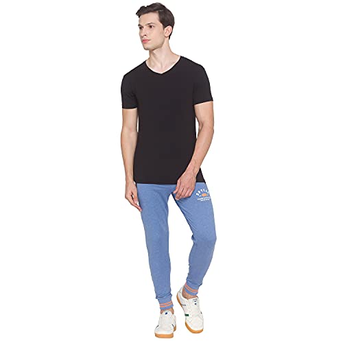 Image of Spykar Men's Mid Rise Cotton Relaxed Fit Full Length Trackpants (MKJ-02BA-11)