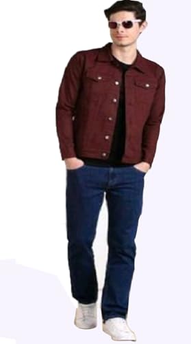 Image of Men Long Sleeve Button Down Slim Fit Wear Denim Jacket.