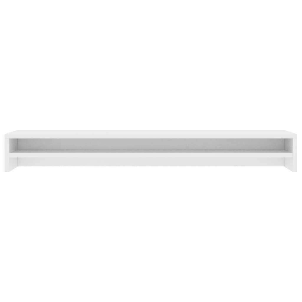 Supporto Extra Ampio per Doppio Monitor con Ripiano 100x24x13 Cm Organizer da Scrivania Ergonomico in MDF Nero per 2 Monitor per Ufficio e Postazione di Lavoro Domestica (Bianca)