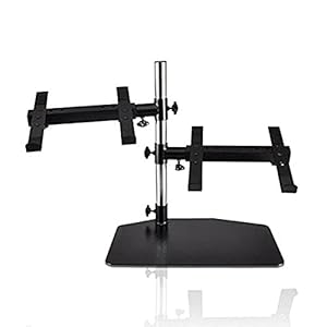 Pyle Portable Dual Laptop Stand – Standing Table Holder with Bracket Arms, Adjustable Height and Ergonomic Design for DJ Mixer, Sound Equipment, Workstation, Gaming and Home Use – PLPTS45