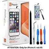iPhone 6 Screen Replacement - White- LCD Premium Complete Repair Kit with Tools - Easy Manuals Videos and Instructions - ONLY FOR iPHONE 6 NOT 6S by uRepair