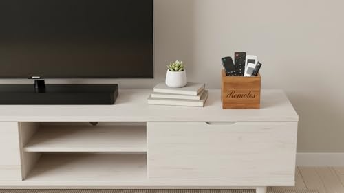 Support de télécommande en bois pour canapé inclinable et salon ordonné