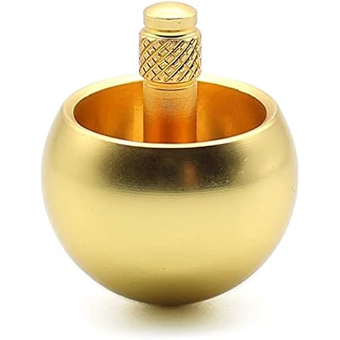 Jufjsfy Tippe Top Metal Flip over Top Stainless Steel Spinning Top Amazing Gift, Golden Cover