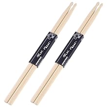 Premium Quality: Maple is the popular wood choice for drumsticks due to its resilience responsiveness durability and classic feel Standard Size: 7A, 1.4cm / 0.55 inches; 40.6cm / 16 inches, You will receive 12 pairs drumsticks Sturdy: Maple drum stic...