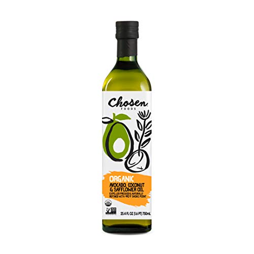 Chosen Foods Organic Avocado, Coconut and Safflower Oil 25.4, Non-GMO for High-Heat Cooking