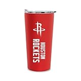 Rico Industries NBA Basketball Houston Rockets 18oz Soft Touch, Easy Grip Tumbler