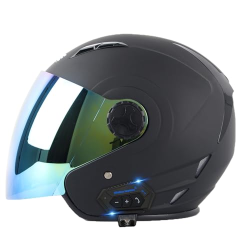 Casco Moto Jet Vintage ECE con Bluetooth, Taglia XL