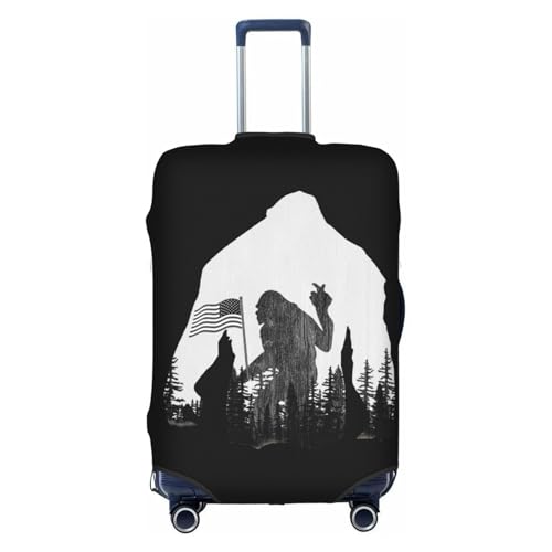 Travel Luggage Cover America Sasquatch Bigfoot Trees Forest 1 Fashion Washable Baggage Suitcase Protector Fit For Luggage X-Large