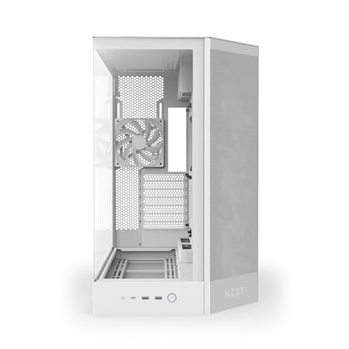 Image of NZXT H9 Flow (2025) - Large Dual-Chamber ATX Mid-Tower Airflow PC Case - Includes 3 x 140mm & 1 x 120mm Fans - 420mm Radiator Support - Tempered Glass - Back-Connect Ready - White