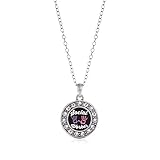 Inspired Silver - Social Worker Charm Necklace for Women - Silver Circle Charm 18 Inch Necklace with Cubic Zirconia Jewelry