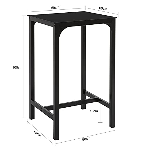 SoBuy OGT38-SCH Bartisch mit Glasplatte Stehtisch Bartresen Bistrotisch Balkontisch Gartentisch Glastisch BHT ca… – Bild 3