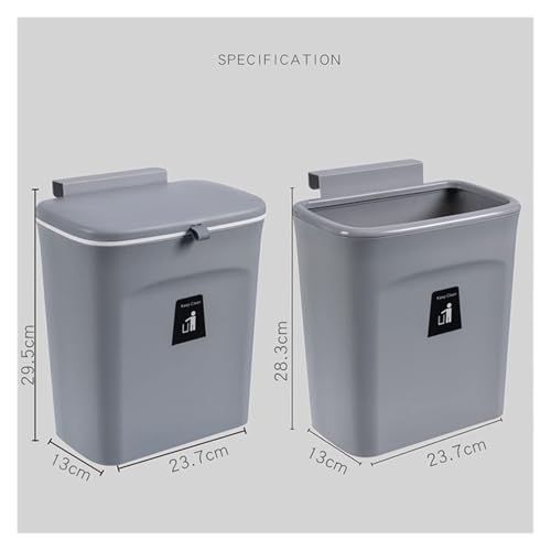Caneca de basura colgante para mueble de cocina con tapa miniatura 3