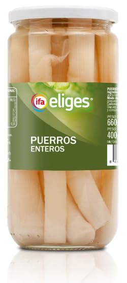 Ifa Eliges Poireaux Entiers au Naturel, Lot de 3 Bocaux de 400g, pour Potages, Quiches et Garnitures