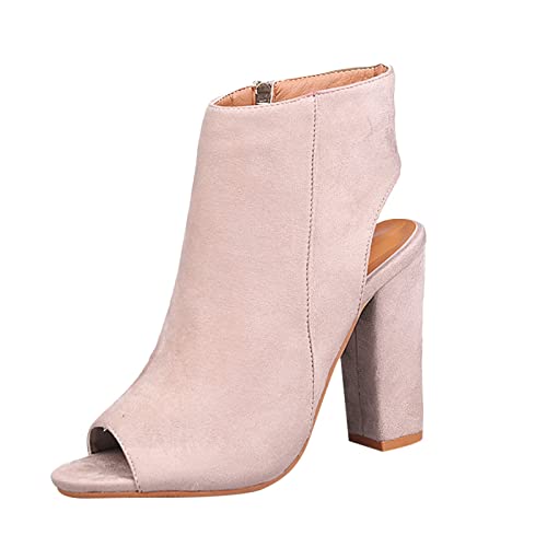 FGUUTYM Sandalias de tacón alto para mujer con tacón de bloque Peeptoes Sandalias de mujer Zapatos de pie ancho Zapatos de verano Zapatos de novia elegantes Zapatos de tacón ancho H Zapatos de noche