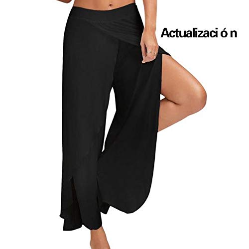 Mujer Pantalones Anchos Palazzo Alta División para Yoga Danza Ganduleado Fitness Pilates...