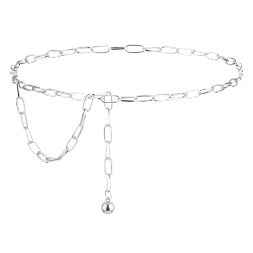 Molain Metal Women's Chain Belt, Adjustable Western Waist Chain Belt Fashion Waist Belt for Jeans Pants Dresses
