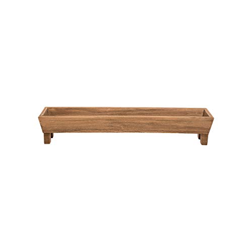 Foreside Home & Garden Wood Trough Storage Tray