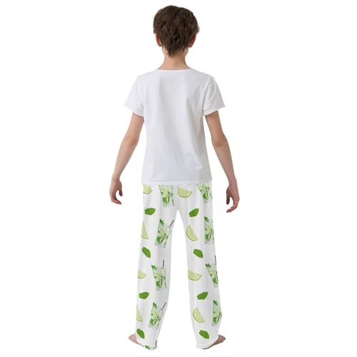 ZZKKO Glass Lemonade Mojito Cocktail Boys Pants for Kids Jogger Pants with Pockets S-XL3