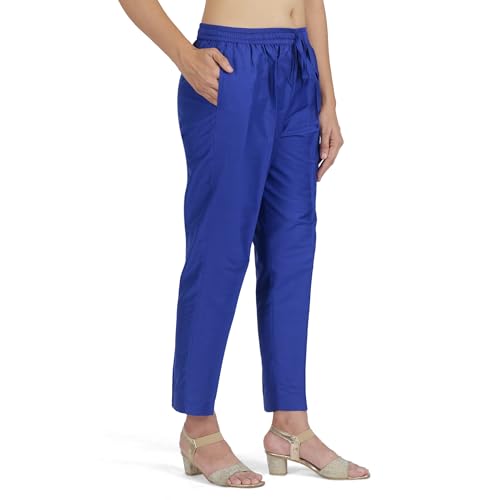 Image of Trouser Pants for Women,Stylish Trousers for Woman for Kurti Relaxed & Regular Straight fit Palazzo,Ethnic Bottom Formal Pants for Women Office wear Casual & Daily Use