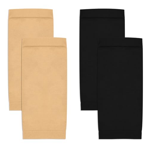 Nogeqi 2 pares de mangas negras de tatuajes, manga de brazo corrector de antebrazo tatuaje mangas spandex para cubrir, transpirable para hombres y mujeres, protección UV, protección solar
