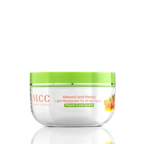 Image of VLCC Almond and Honey Light Moisturiser Cream - 200g | With Vitamin E and Glycerin | Vitamin E Body Moisturizer | Soft and Smooth Skin | Intense, Long-lasting Hydration.