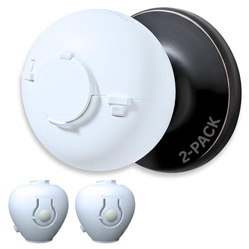 Mommy’s Helper Door Knob Covers, 2 Count Child-Resistant Safety Covers for Standard Round Doorknobs