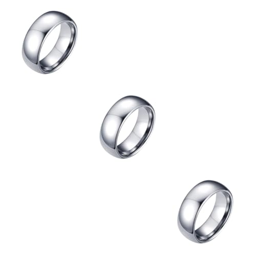 Bague punk en tungstène pour hommes HMJGDHX couleur argent