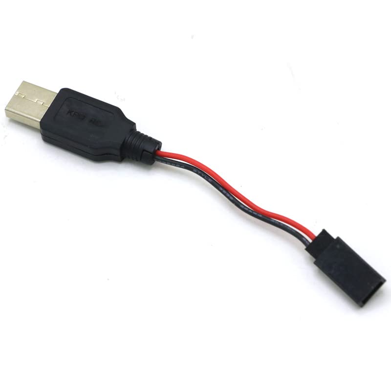Drone USB Charger Cable Set,3.7V RC Lipo Battery Power Supply Charging Cord Wire USB to JST/SM/futaba/Air Plug for RC Plane Quadcopter (USB to Futaba)