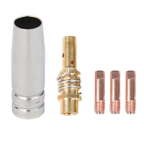 Getdoublerich MIG - Kit de accesorios para soldador, 5 piezas, puntas de contacto 15AK 0,8/1,0 mm M6, consumibles de antorcha de soldadura, juego de piezas de repuesto