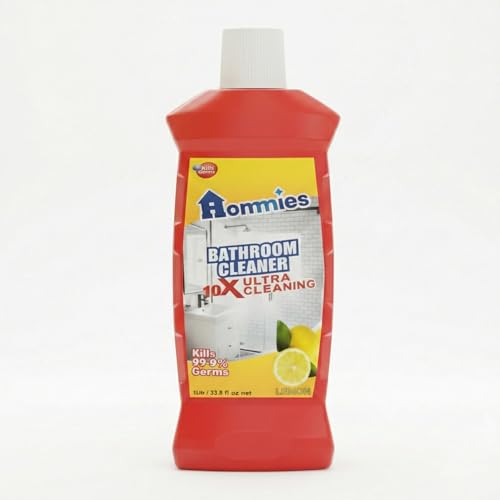 Image of Hommies Disinfectant Bathroom Cleaner Lemon 1L | Kills 99.99% Germs | Tiles, Floors, Sinks, Taps | Powerful Stain Remover | Fresh Scent Multi-Surface Cleaner