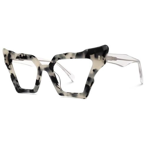 Image of Zeelool Vintage Cat Eye Glasses Frame for Women with Non-prescription Clear Lens Jeralys ZJGA555269-03 Light-Tortoise
