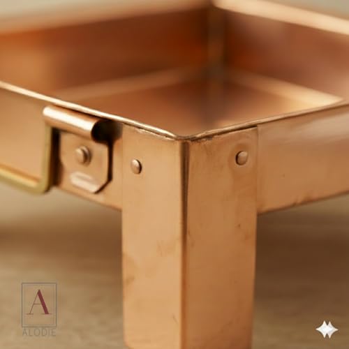 Image of Copper Hawan Kund for Home Pooja | ASHT Kamal Design Havan Kund | Premium Copper Homa Kundam for Havan & Homam Rituals. (10 INCHES)