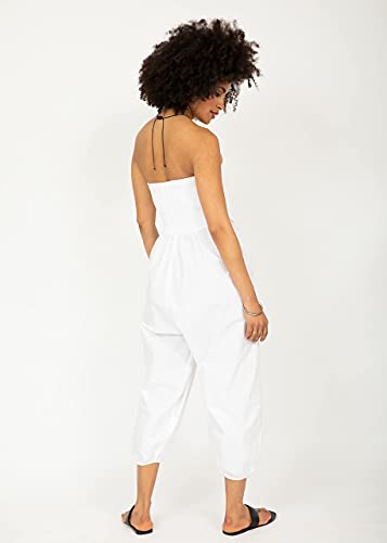 Likemary Harem Jumpsuit For Women Casual - Cotton Harem Pants - Aladdin Pants - Convertible 2 In 1 -White L #TOP2