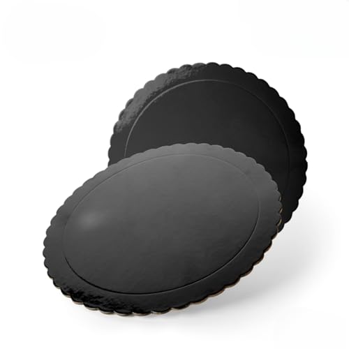 Base para Tarta Redonda DE 30 x 0,3 CM - Negra (Acabado Ondas) (25)