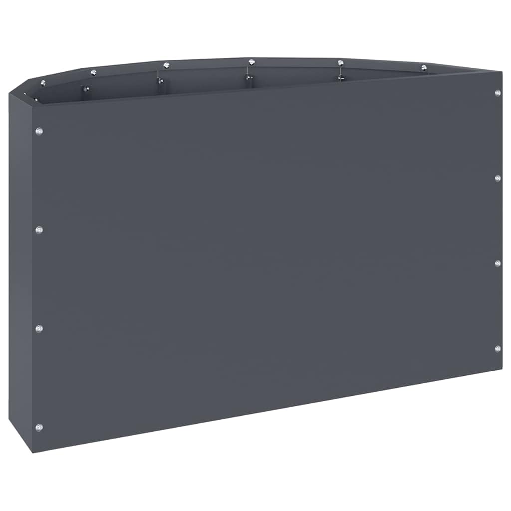 vidaXL Donica Antracyt 60 x 30 x 35 cm Stal, Doniczka ogrodowa na tarasy, wytrzymały pojemnik, stalowy uchwyt, zielona skrzynka na kwiaty, akcent do ogrodu