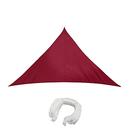 jarolift Voile d'ombrage Pare-Soleil Triangle isocèle, Hydrofuge, Brise-Soleil pour terrasse Jardin Balcon, Tissu Polyester 300 x 300 x 300 cm, Bordeaux