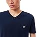 Lacoste Mens Short Sleeve V-Neck Pima Cotton Jersey T-Shirt T Shirt, Navy Blue, 4X-Large US