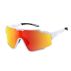 White Frame Red Mirrored Lens