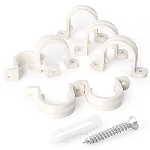 Qcqiang 60Pcs 3/4" Pipe Strap Clips, U Shaped Pipe Clips With Screw And Anchor, Two Hole Pipe Clamps For Drainage Pipe #TOP3