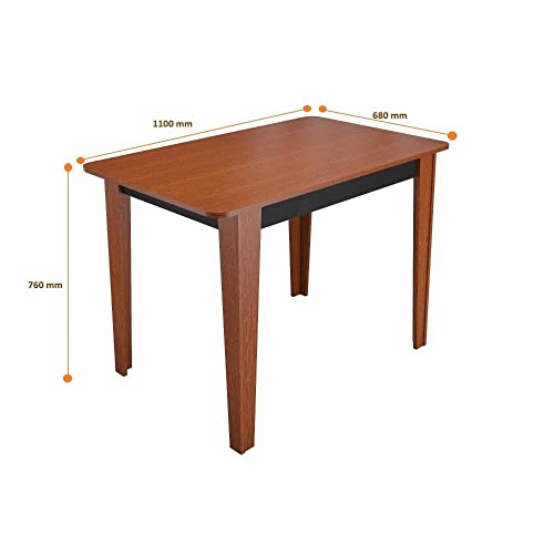 Conjunto Sala de Jantar Mesa Nicoli 110cm Tampo MDF/MDP com 4 Cadeiras Nicoli Sonetto Móveis Cherry/