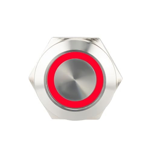 Bouton-poussoir 10mm LED rouge 220V Latching, finition durable pour commande robuste