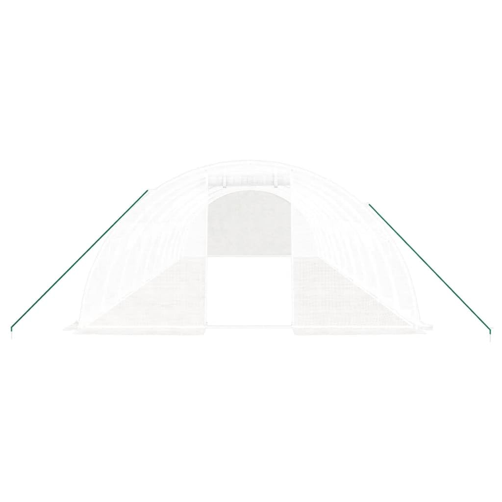 Homgoday Invernadero con Estructura de Acero Blanco 40 m² 10x4x2 m, Invernadero Caseta Jardín Terraza Plantas Semilla Cultivo Huerto Verduras Cubierta Casero