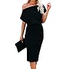 Ezbelle-Womens-Off-The-Shoulder-Short-Sleeve-Ribbed-Casual-Party-Bodycon-Midi-Dress Ezbelle Women's Sexy Off Shoulder Short Sleeve Ribbed Wrap Bodycon Pencil Party Casual Dress Black Large