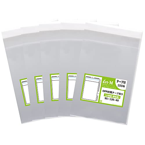 アート・エム 【国産】テープ付 9.5cmx12cm 写真L判の1cm短い袋【 小物袋/部品袋 】透明OPP袋(透明封筒)【500枚】30ミクロン厚(標準)95x120+40mm