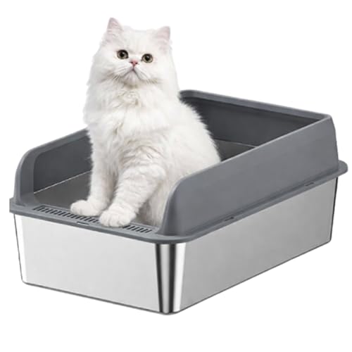 Cat Litter Box Stainless Steel(201) 50X35X25cm (Large With Lid)