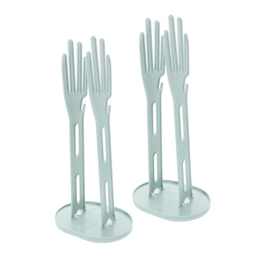 CONGARTENO 2個キッチングローブホルダー 卓上グローブ収納ラック 滴水ベース付き 洗い物用手袋と巾の乾燥スタンド 台所整理整頓用品 プラスチ